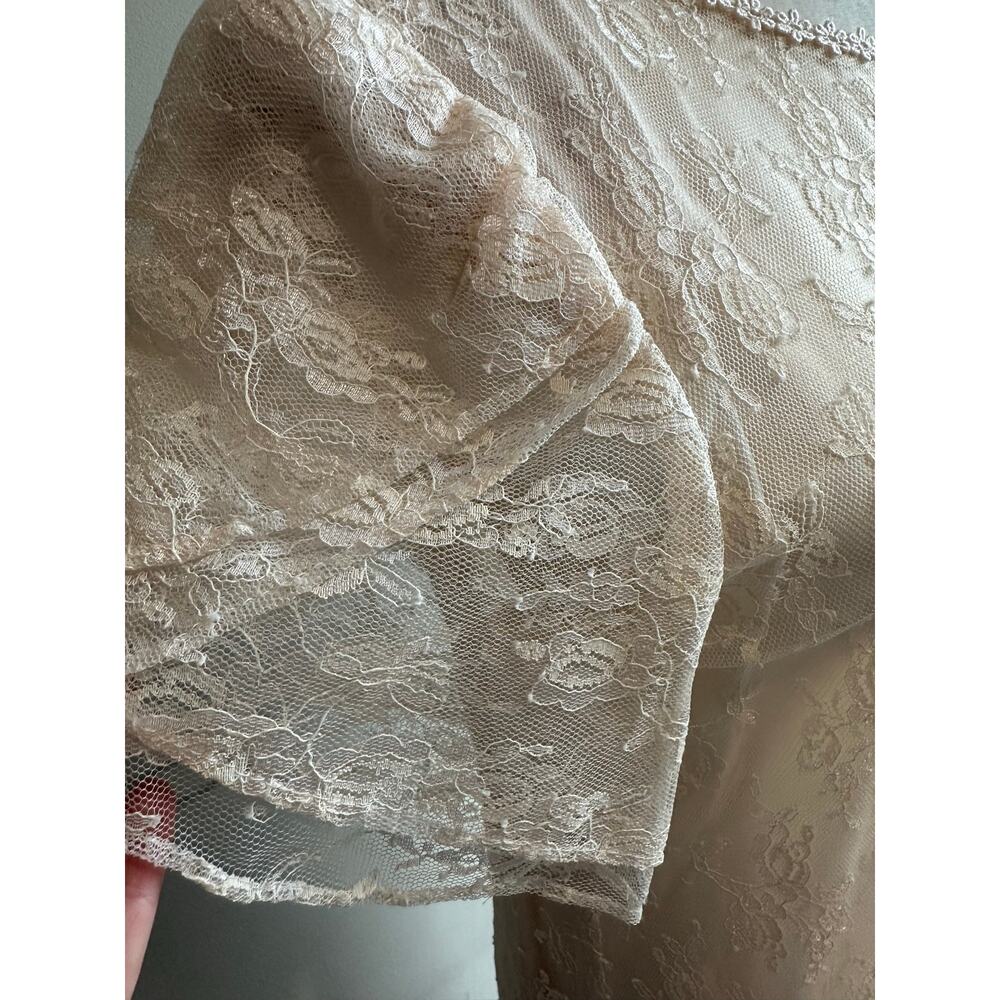 Vintage 80s Gilberti Lace Drop Waist Dress with Bow detail 14 - Picture 3 of 14